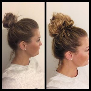 stretch fake faux messy bun real hair