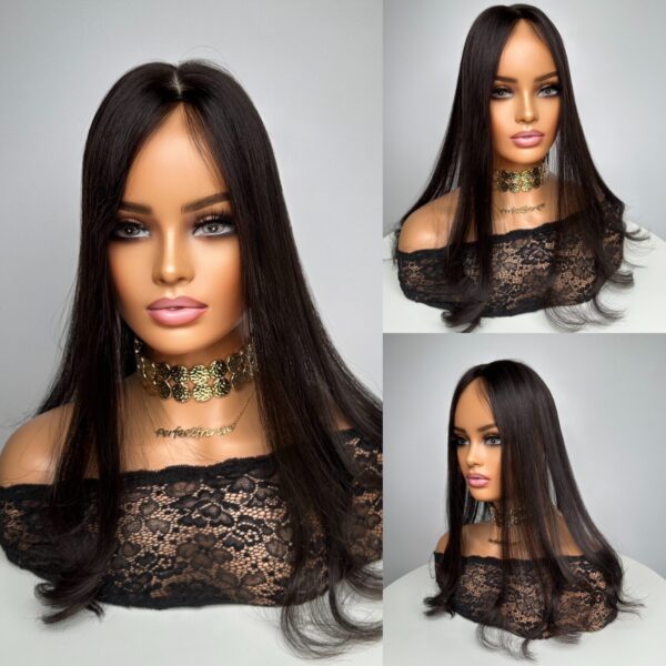 'MEDIUM SIS' • 4X5 LOW DENSITY SILK HAIR TOPPER• 21" LENGTH