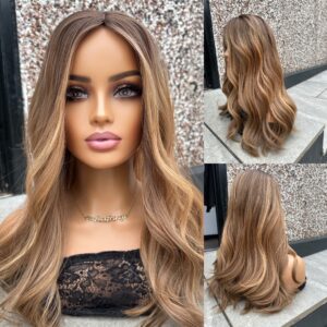 'CARAMEL GOLD' • 21" LENGTH • 145G • LUXURY SILK HAIR TOPPER
