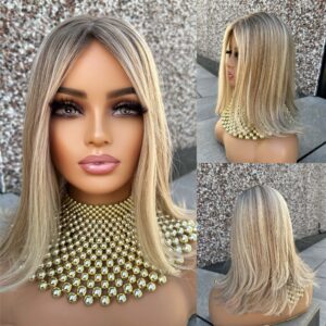 'BLONDE MIX' • 16" • 115g • Layered Clip in Topper