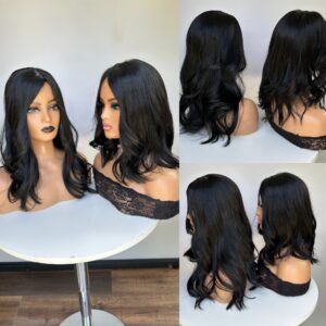 'SOFT BLACK' • 2 Lengths • Fade Resistant Black Hair Topper