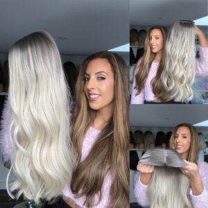 'ARCTIC QUEEN' • 21-22" LENGTH • Creamy Baby Blonde Ombre