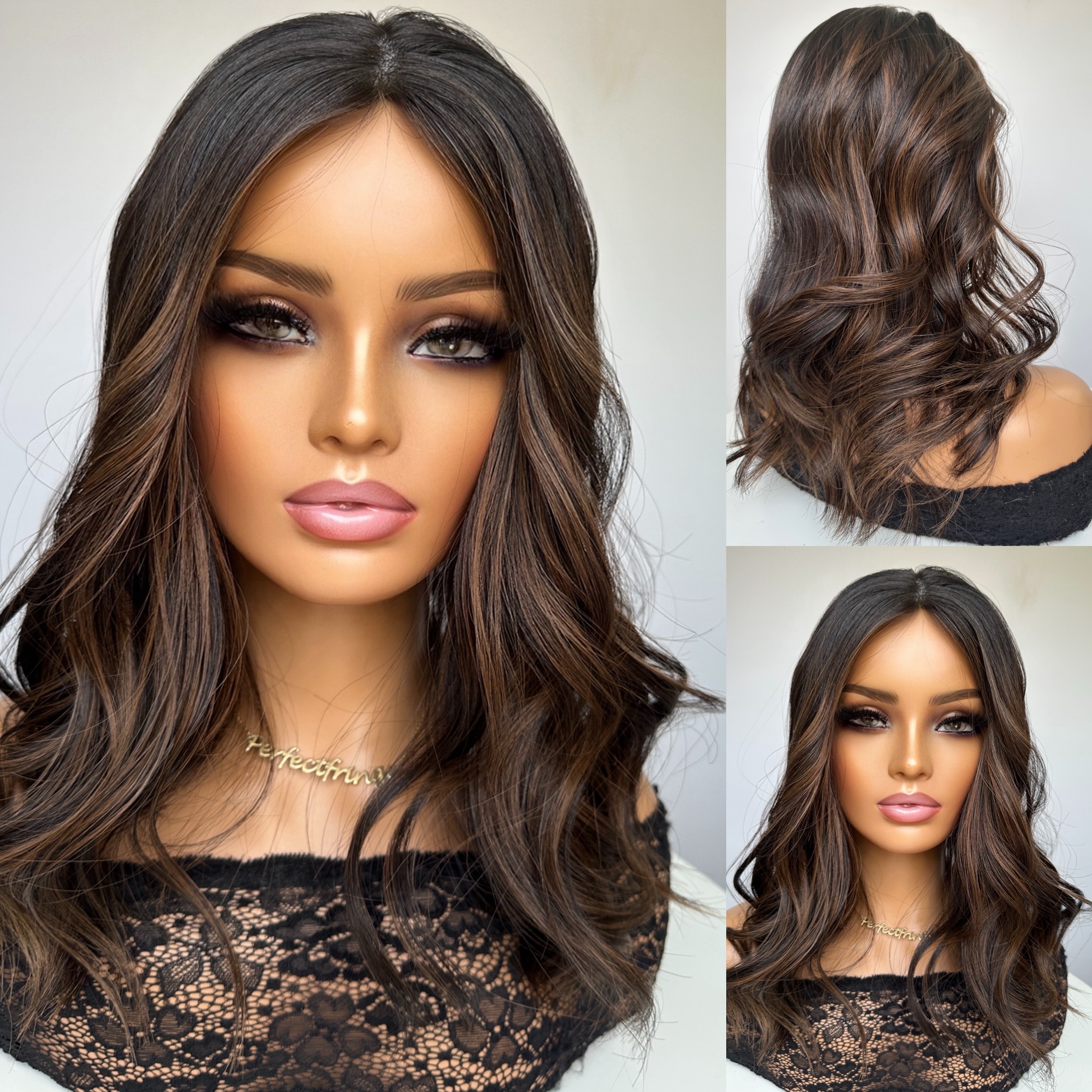 'TWIX' • 18" LENGTH • Dark/Darkest Virgin with Choc Highlights 5 'TWIX' • 18" LENGTH • Dark/Darkest Virgin with Choc Highlights - Image 5