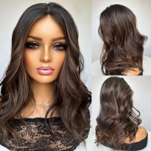 'TWIX' • 18" LENGTH • Dark/Darkest Virgin with Choc Highlights