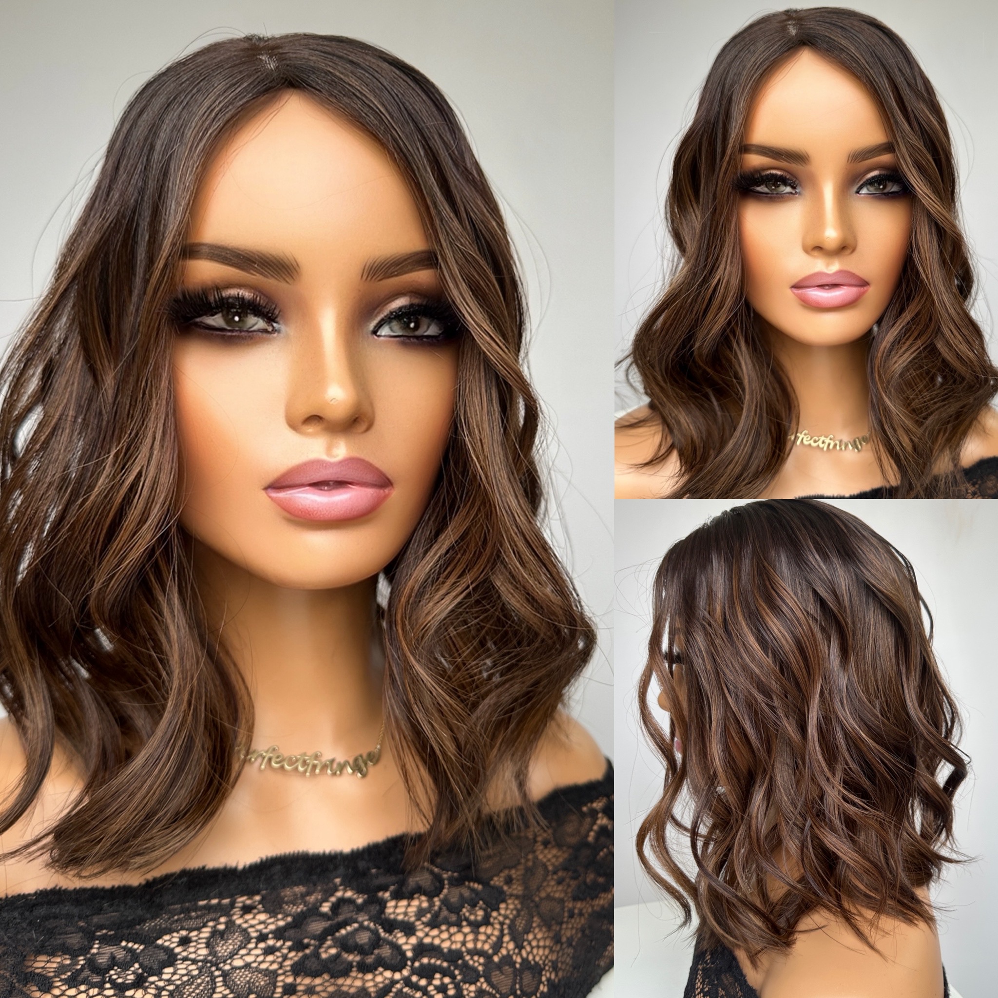 'TIRAMISU' • 15" LENGTH • Spicy Brunette Subtle Highlights 1 'TIRAMISU' • 15" LENGTH • Spicy Brunette Subtle Highlights