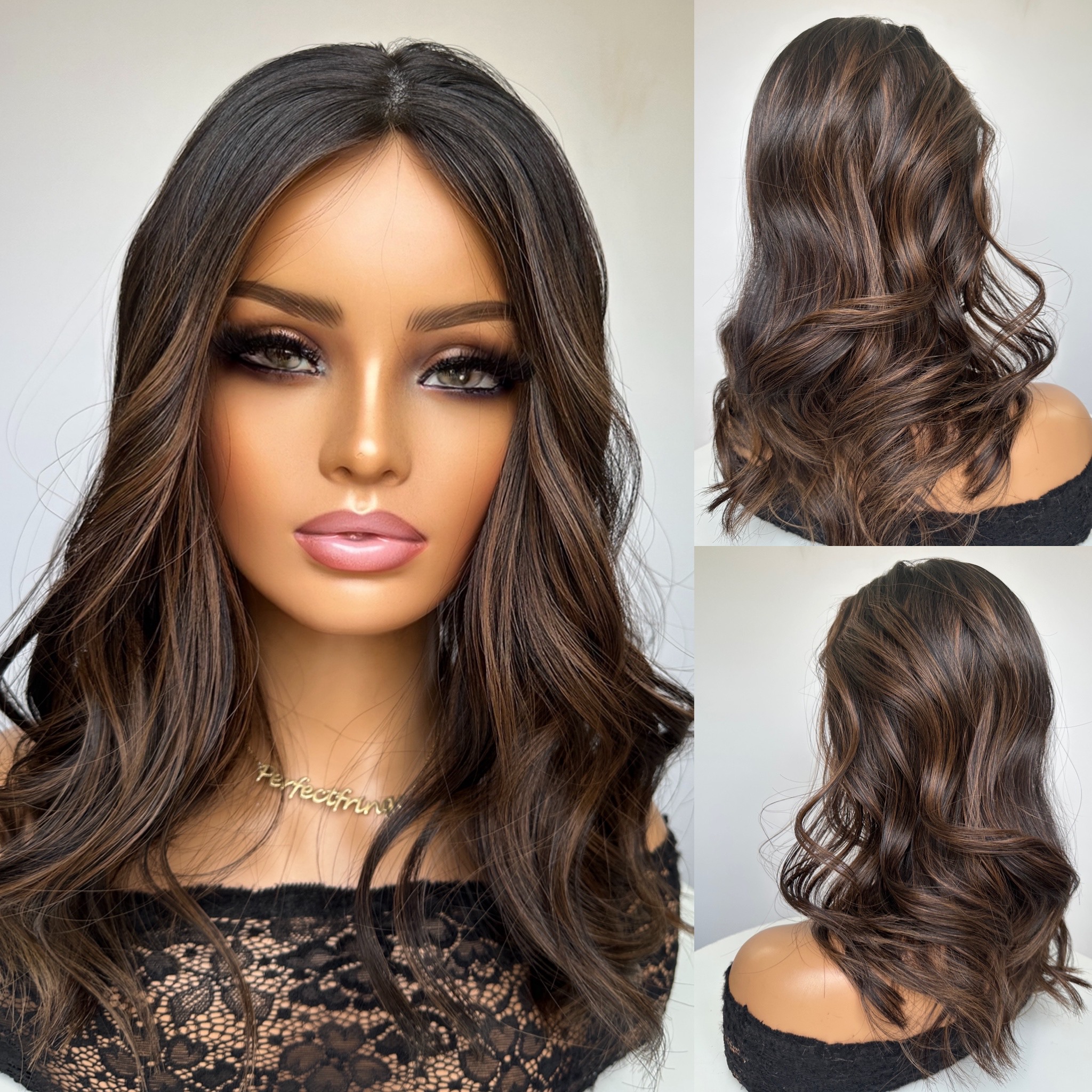 'TWIX' • 18" LENGTH • Dark/Darkest Virgin with Choc Highlights 2 'TWIX' • 18" LENGTH • Dark/Darkest Virgin with Choc Highlights - Image 2