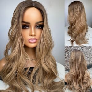 'POPCORN' • 24" LENGTH • Medium-Thick • Deep Sandy Golden Blonde Topper