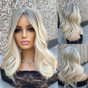 'GO BLONDER' • 18-19" LENGTH • Medium/Thick • Super Platinum Bright Light Blonde HAIR TOPPER