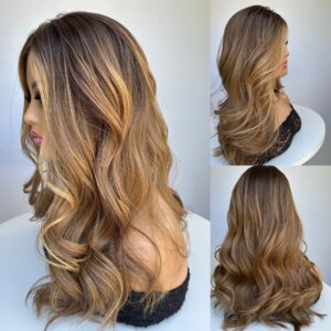 'SHAKIRA' • 21-22" LENGTH • Medium/|Thick • BUTTER-KIST CARAMEL MIX