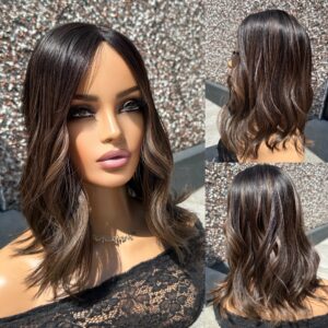 'CELEBRITY INSPIRED' • 16" Length  • Light - Medium • Beautiful Mix of Browns BEST HAIR TOPPER