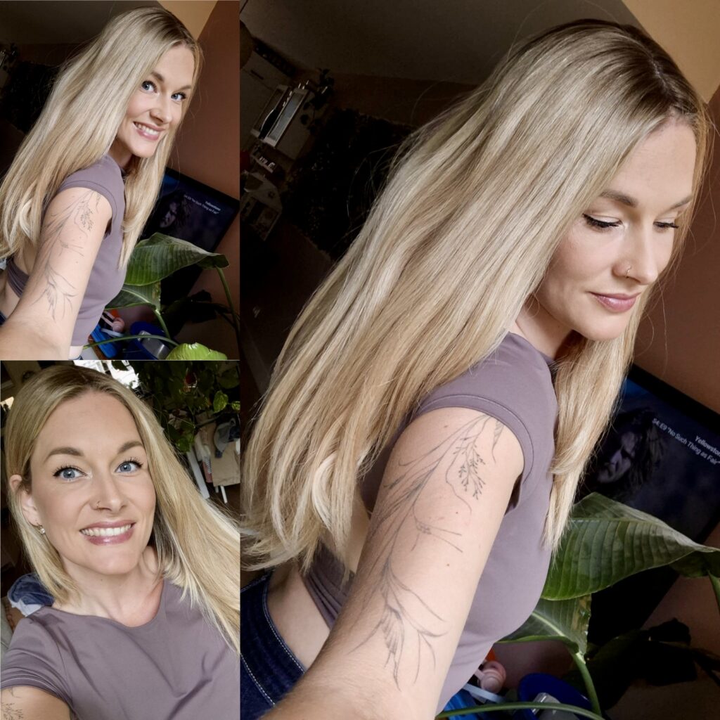 stunning woman wearing hair topper