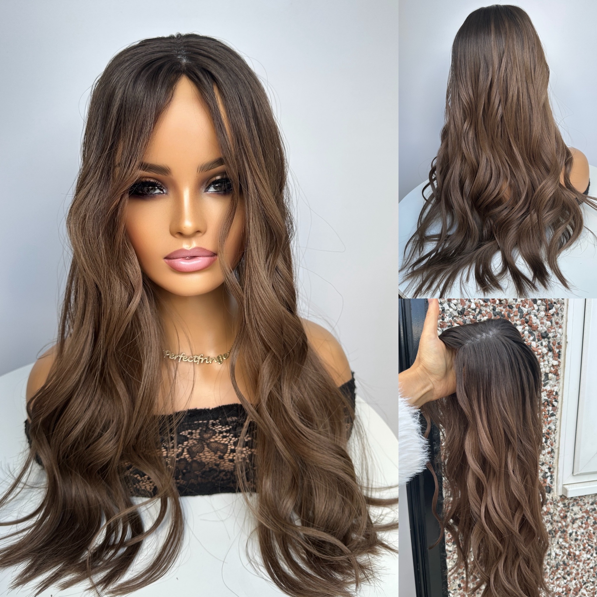 'MEADOW' • 23-25" LENGTH • Medium • Mousey Medium Brown with 3D Ombré Hair Topper 2 'MEADOW' • 23-25" LENGTH • Medium • Mousey Medium Brown with 3D Ombré Hair Topper - Image 2
