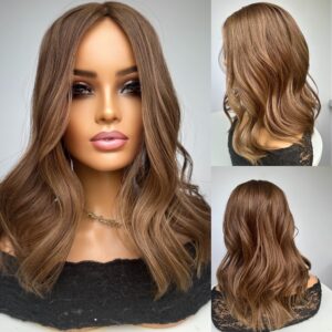 'WHIMSICAL' • 18-19" LENGTH • Medium/Thick 145g • Buttery Golden Caramel Brown Mix