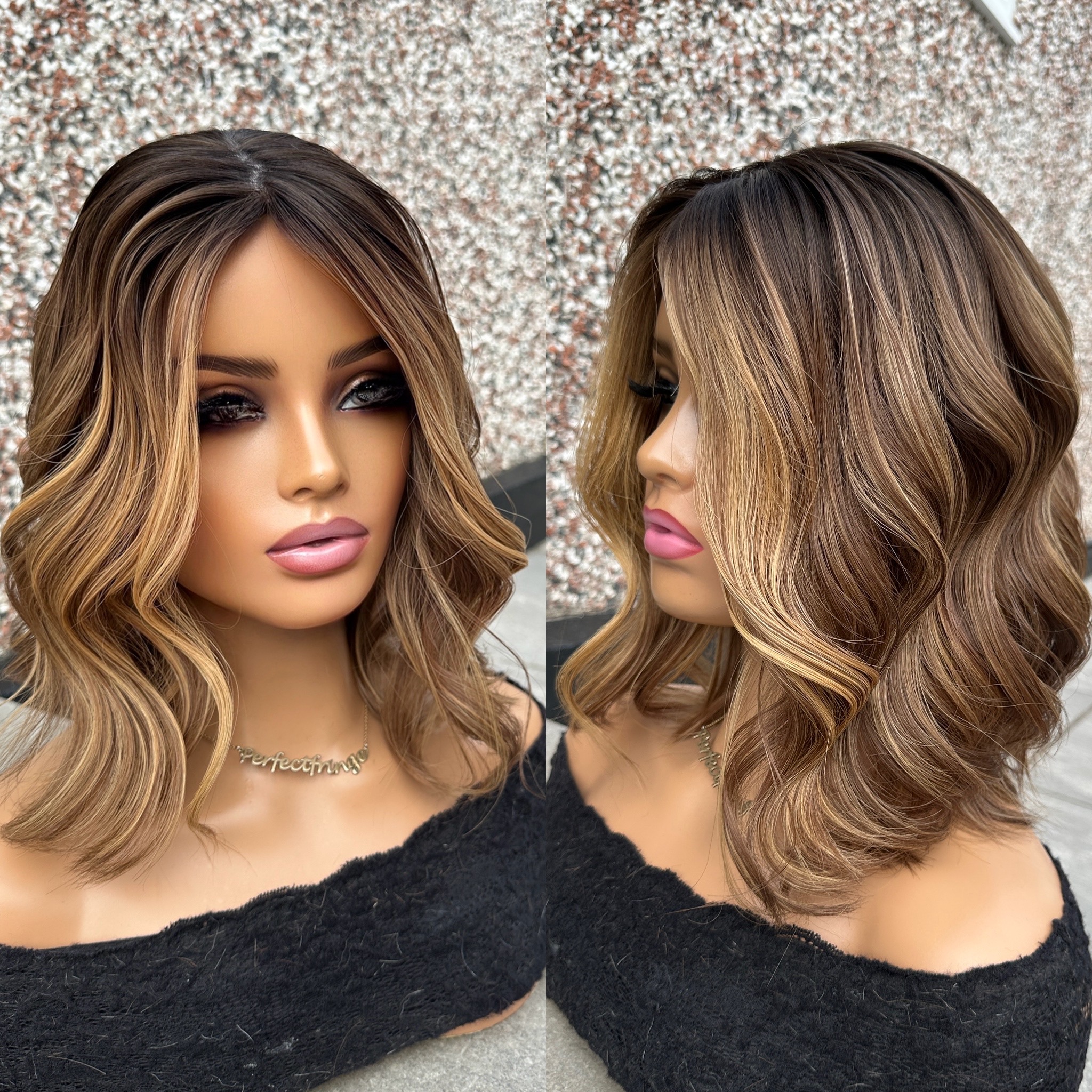 'CHOCOLATE VANILLA' • 15-16" LENGTH • Medium 120G• Super Flat Silk Hair Topper 5 'CHOCOLATE VANILLA' • 15-16" LENGTH • Medium 120G• Super Flat Silk Hair Topper - Image 5