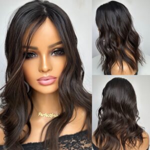 'CATWOMAN' • SKINNY Virgin Sexy Brown & 3D OMBRE • 17-18" Length • HAIR TOPPER