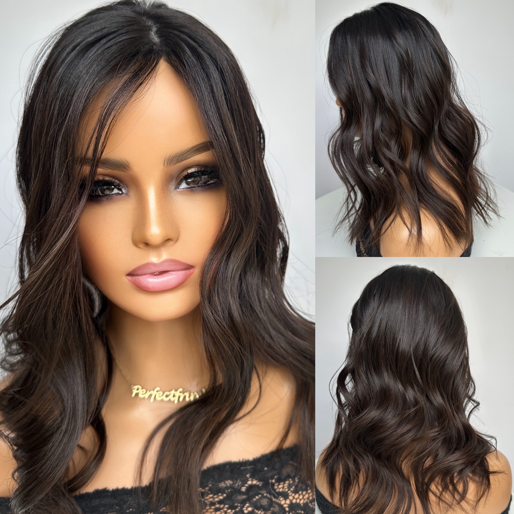 'CATWOMAN' • SKINNY Virgin Sexy Brown & 3D OMBRE • 17-18" Length • HAIR TOPPER 1 'CATWOMAN' • SKINNY Virgin Sexy Brown & 3D OMBRE • 17-18" Length • HAIR TOPPER
