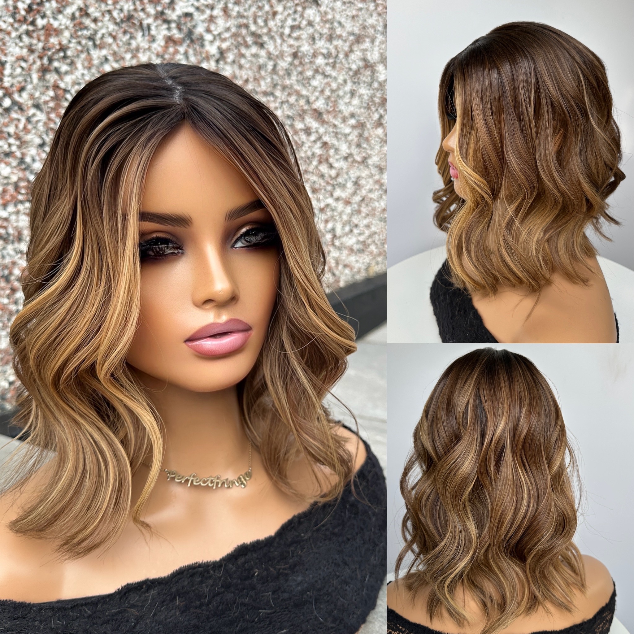 'CHOCOLATE VANILLA' • 15-16" LENGTH • Medium 120G• Super Flat Silk Hair Topper 1 'CHOCOLATE VANILLA' • 15-16" LENGTH • Medium 120G• Super Flat Silk Hair Topper