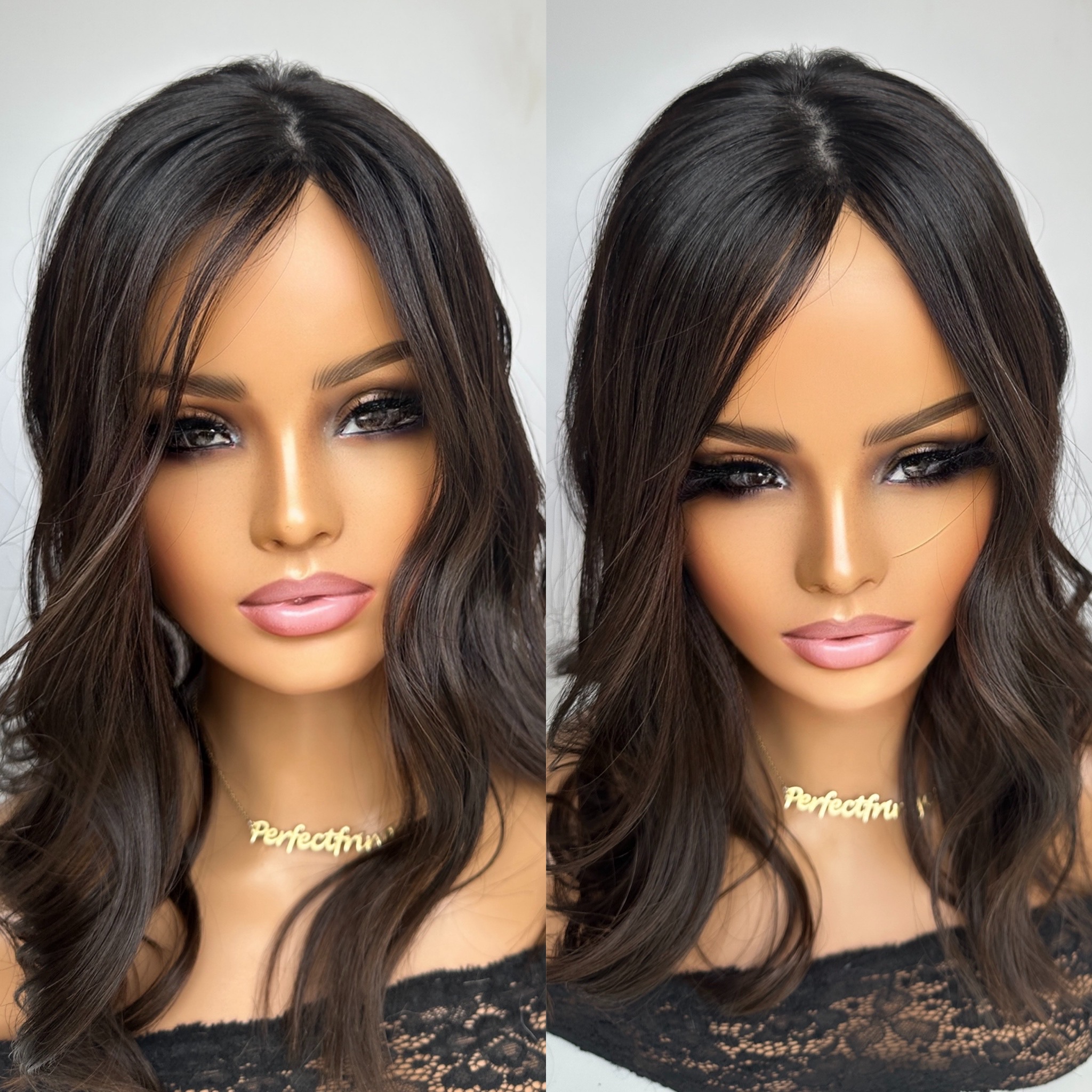 'CATWOMAN' • SKINNY Virgin Sexy Brown & 3D OMBRE • 17-18" Length • HAIR TOPPER 4 'CATWOMAN' • SKINNY Virgin Sexy Brown & 3D OMBRE • 17-18" Length • HAIR TOPPER - Image 4