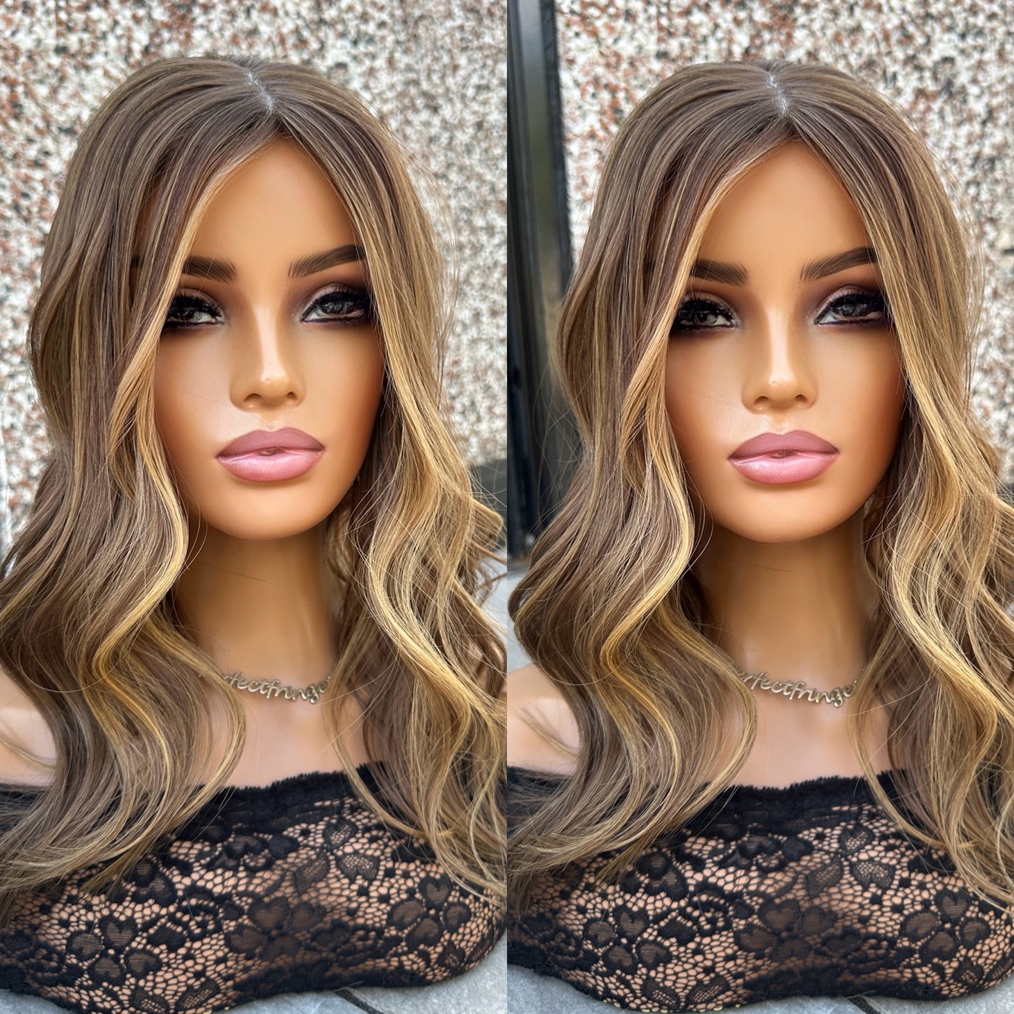 'HONEY & VANILLA' • 18" LENGTH • Medium • Super Flat Hair Topper 5 'HONEY & VANILLA' • 18" LENGTH • Medium • Super Flat Hair Topper - Image 5