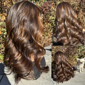 'CHOCOLATE CARAMEL' • 22-23" LENGTH• THICK 170G • Super Flat Hair Topper