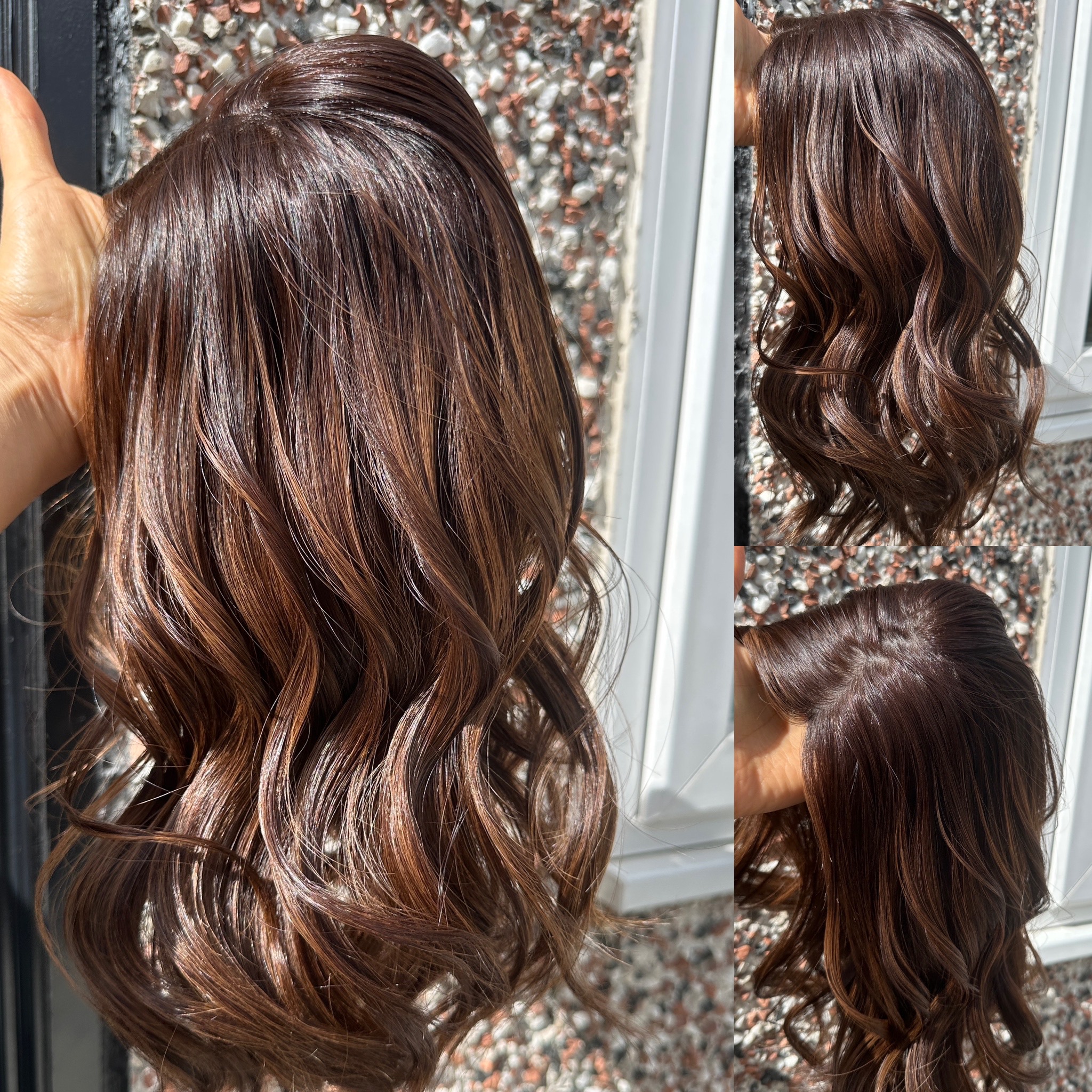 'RUN N' RAISIN' • 18-19" LENGTH• MEDIUM • BROWN MIX HAIR TOPPER 6 'RUN N' RAISIN' • 18-19" LENGTH• MEDIUM • BROWN MIX HAIR TOPPER - Image 6