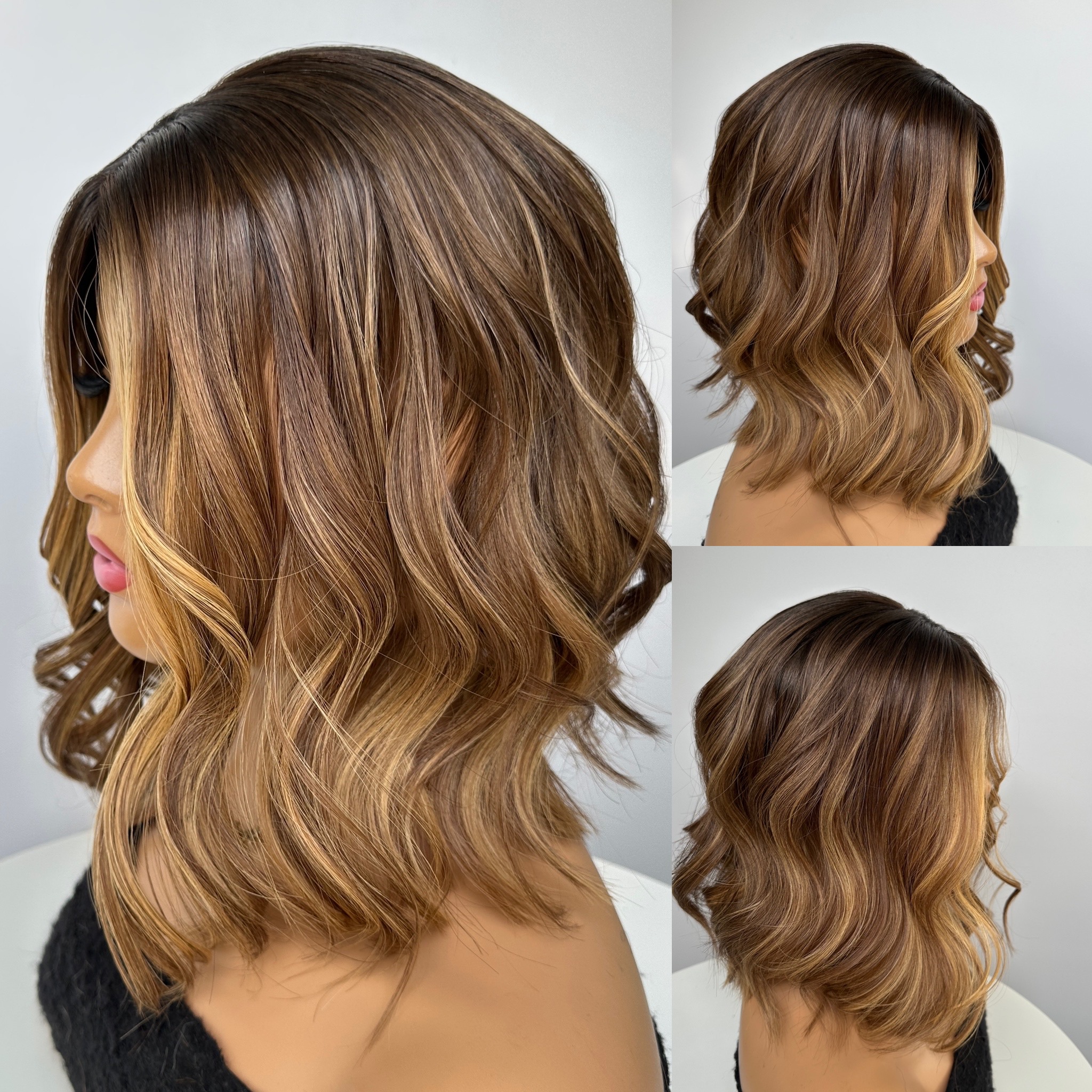 'CHOCOLATE VANILLA' • 15-16" LENGTH • Medium 120G• Super Flat Silk Hair Topper 4 'CHOCOLATE VANILLA' • 15-16" LENGTH • Medium 120G• Super Flat Silk Hair Topper - Image 4